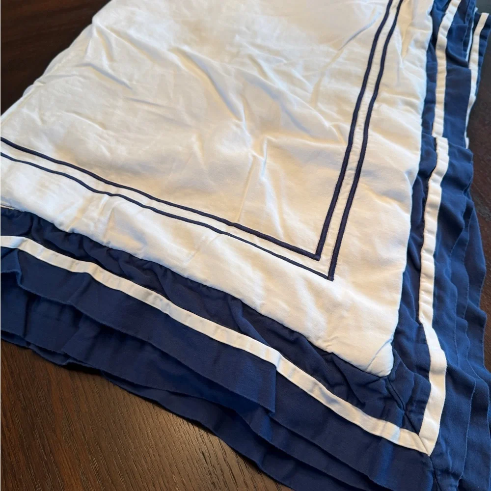 Baby Gap Blanket + Lambs & Ivy Baby Blanket Blue White Striped Cotton Bundle